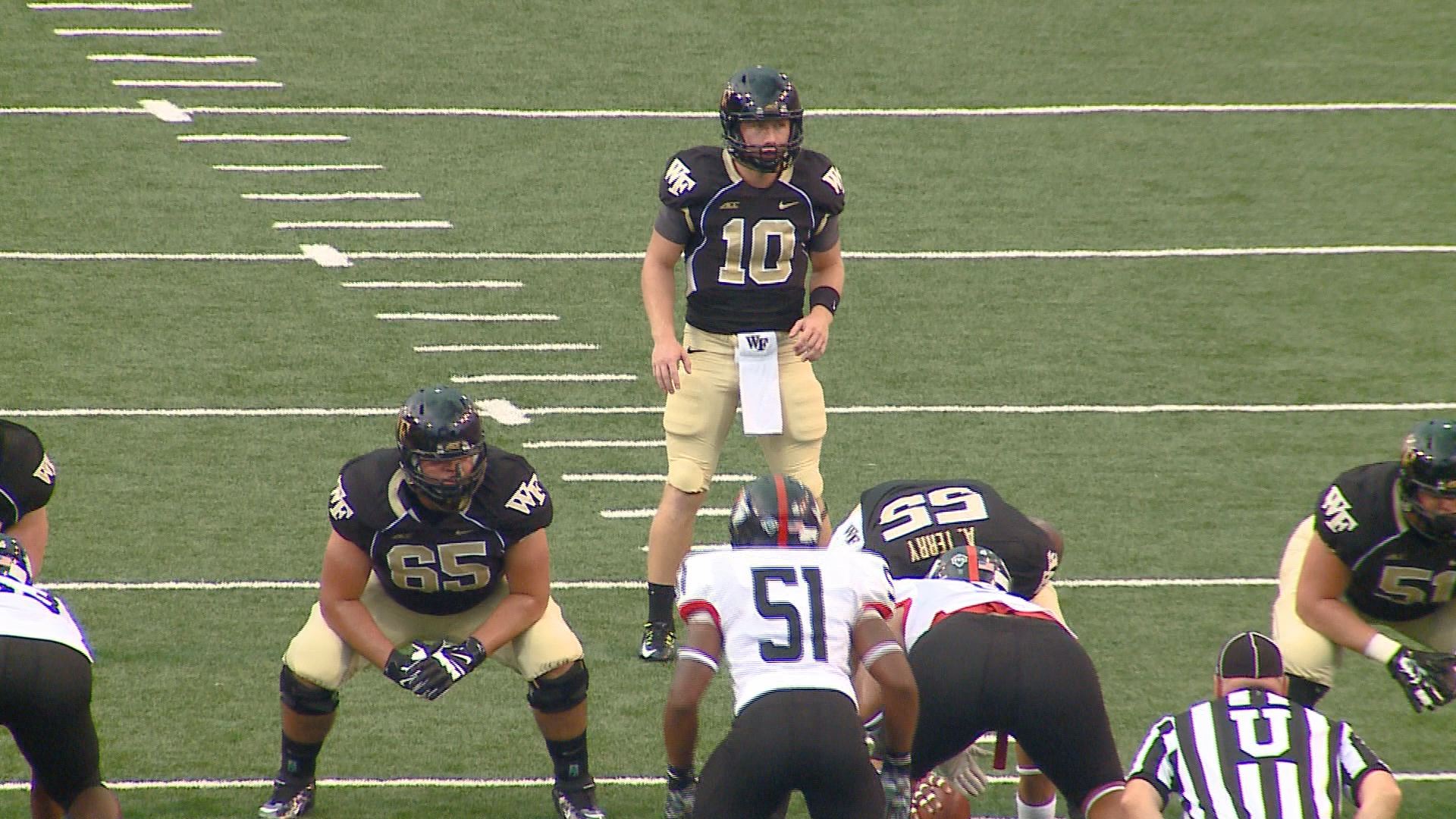 Wolford Leads Wake Forest Past Gardner Webb 23 7 wfmynews2