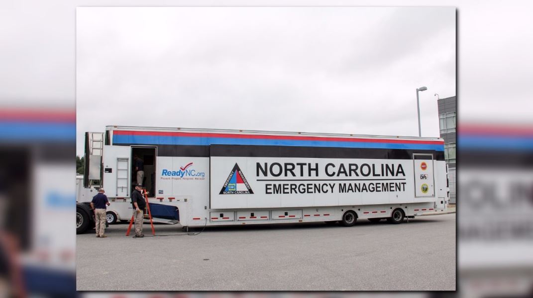 NC Emergency Mobile Unit Arrives To Help Flood Victims